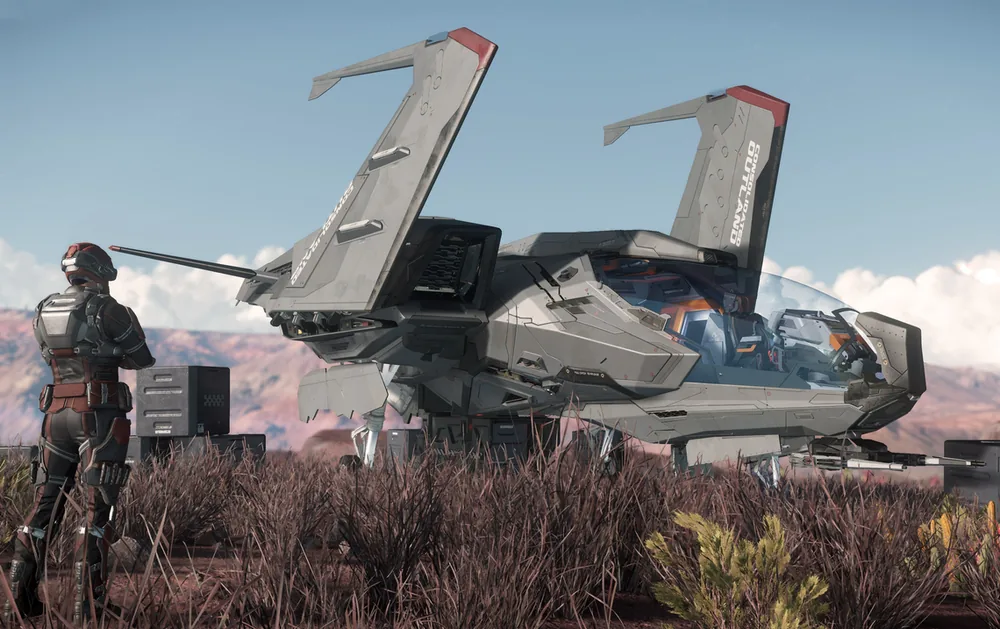 Aufsicht der Consolidated Mustang Alpha CitizenCon2018