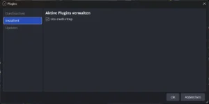 Plugin-Manager von OBS mit dem geladenen Plugin obs-multi-rtmp