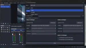 Aufgeklappte Protokollliste mit RTMP, SRT/RIST und WebRTC (WHIP)