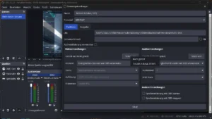 Aufgeklapptes Menü Teilen von mit den Optionen Den gleichen Encoder wie OBS verwenden und Gleicher Encoder wie Aufnahme