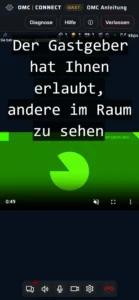 Smartphone: Hinweis „Der Gastgeber hat Ihnen erlaubt, andere im Raum zu sehen“ nach der Freigabe