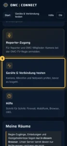 Smartphone: Startseite von OMC | CONNECT