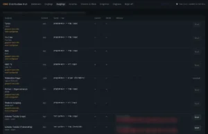 OMC Distribution Hub, Seite Ausgänge: Twitch, YouTube, Kick, OMC TV, Partner und weiterer Ausgang gesperrt, Webseiten-Player leer, zwei lokale Testziele