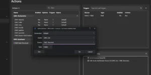 Sub-Action OBS Set Source Visibility State, Quelle OMC Shoutout, State Visible