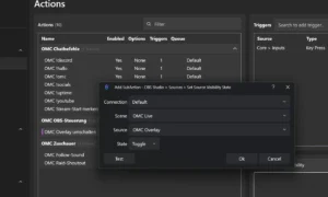 Sub-Action Set Source Visibility State für Quelle OMC Overlay mit State Toggle