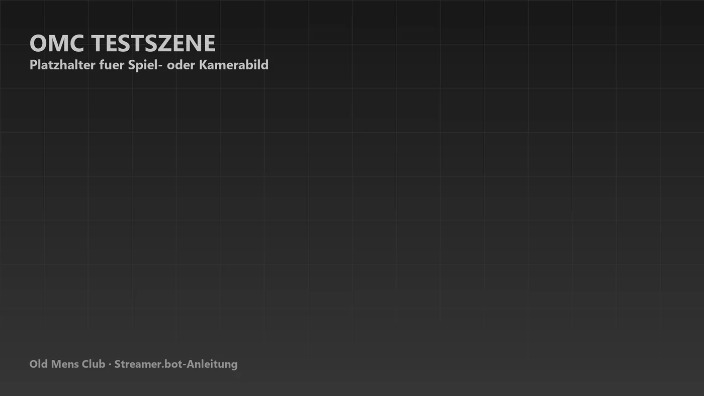 OBS-Programmbild der Testszene in Schwarzweiß
