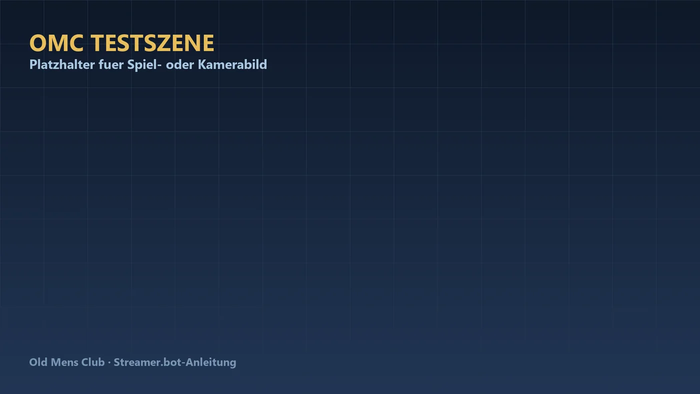 OBS-Programmbild der Testszene in Farbe