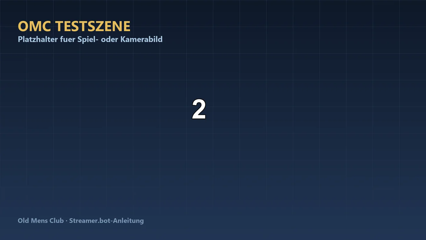 OBS-Programmbild mit großer Zahl 2 in der Mitte