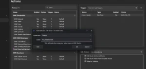 Sub-Action Set Active Scene mit Scene %currentScene%; Sub-Actions Get Current Scene, Set Active Scene OMC Pause, Delay 10000 ms