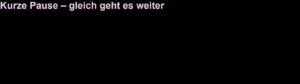 OBS-Programmbild Szene OMC Pause mit Text Kurze Pause – gleich geht es weiter